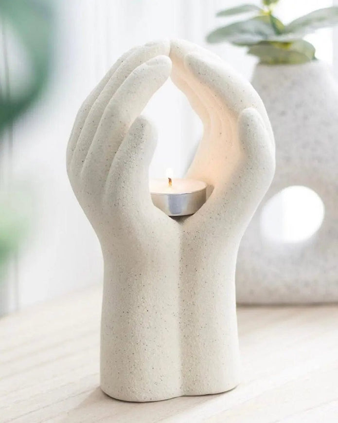 Neutral Praying Hands Tealight Holder - Home DecorHome Decor - Lulu Loves Home