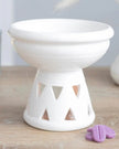 White deep bowl wax melt oil burner from Something Different Wholesale, featuring a sleek design for melting wax melts.