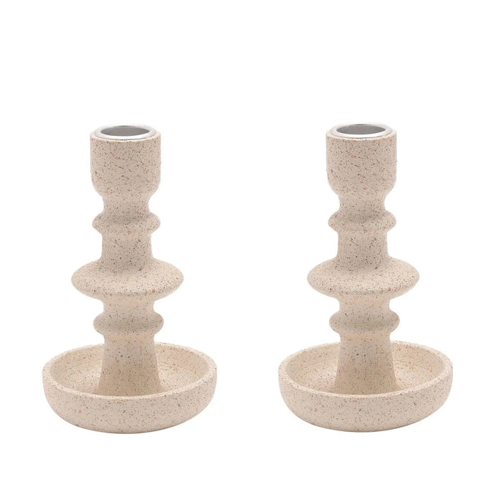 Speckled Cream Candle Holder - Home DecorHome Decor - Lulu Loves Home