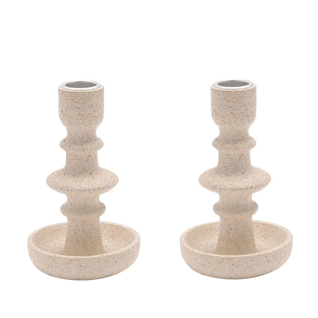 Speckled Cream Candle Holder - Home DecorHome Decor - Lulu Loves Home