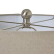 Squat White Beaded Ceramic Lamp With Linen Shade - LightingLighting - Lulu Loves Home