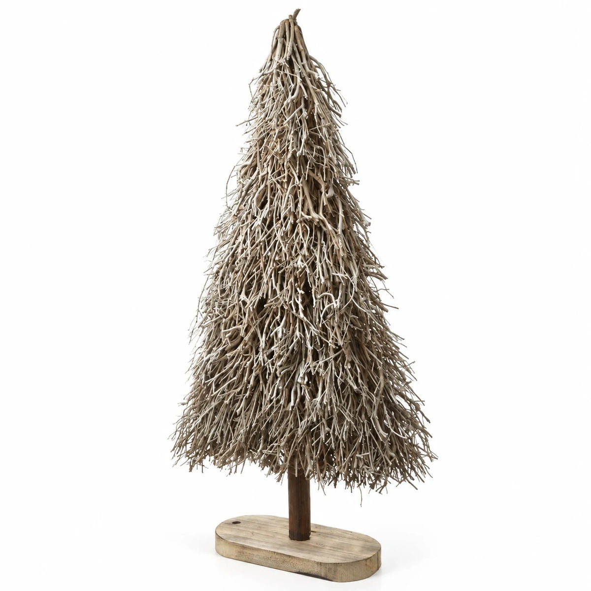 Standing White And Natural Twig Tree on a white studio background.