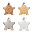Four colour options of star wave glass hanging bauble on a white background, sold separately