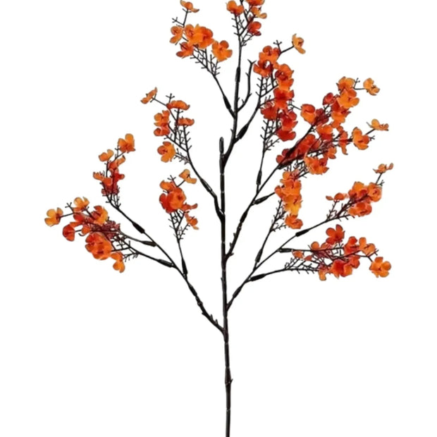 Artificial Autumnal Orange Gypsophelia Stem - Faux Plants & FlowersFaux Plants & Flowers - Lulu Loves Home