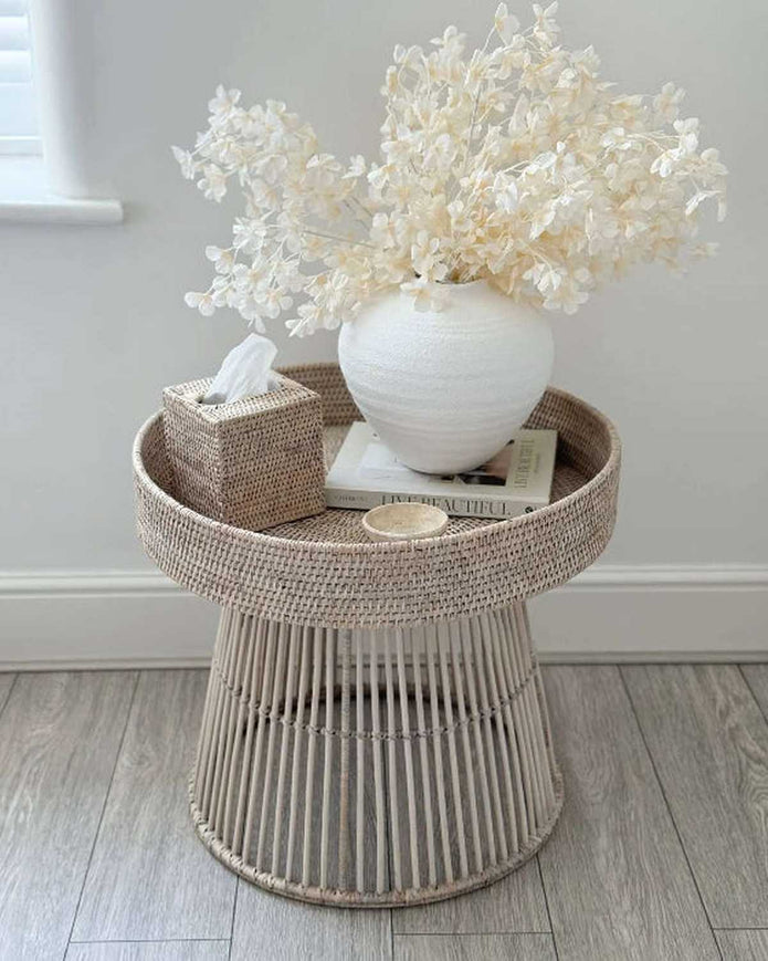 Artificial white blossom stem from Starlight Express, featuring realistic cream-colored flowers and green foliage.