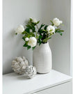 Artificial luxury white double peony flower stem by Starlight Express, realistic white peony blossom with green stem.