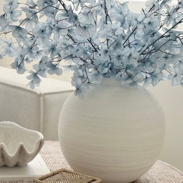 Artificial Ocean Blue Blossom Stem by Starlight Express, realistic blue floral stem for decorative arrangements.