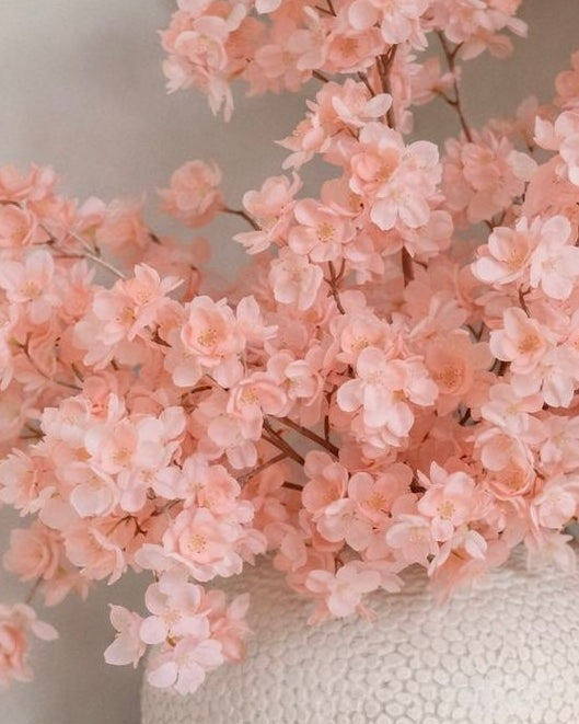 Artificial Soft Peach Blossom Stem from Starlight Express, realistic peach blossoms on a flexible artificial plant stem.