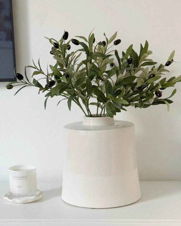Artificial Standard Olive Stem by Starlight Express, realistic green leaves on a sturdy stem for home decor.