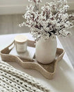 Artificial white and brown Gypsophila stem from Starlight Express, showing delicate blooms and realistic foliage for decorative use.