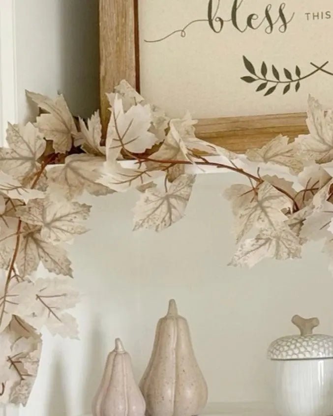 Faux Foliage - Beige Leaf Garland - Faux Plants & FlowersFaux Plants & Flowers - Lulu Loves Home