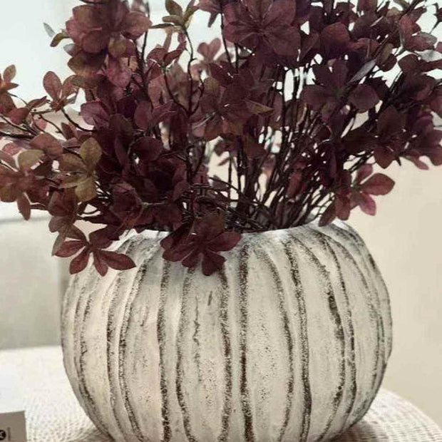 Artificial autumn branch with orange and brown leaves, Starlight Express autumn leaf stem for seasonal decor.