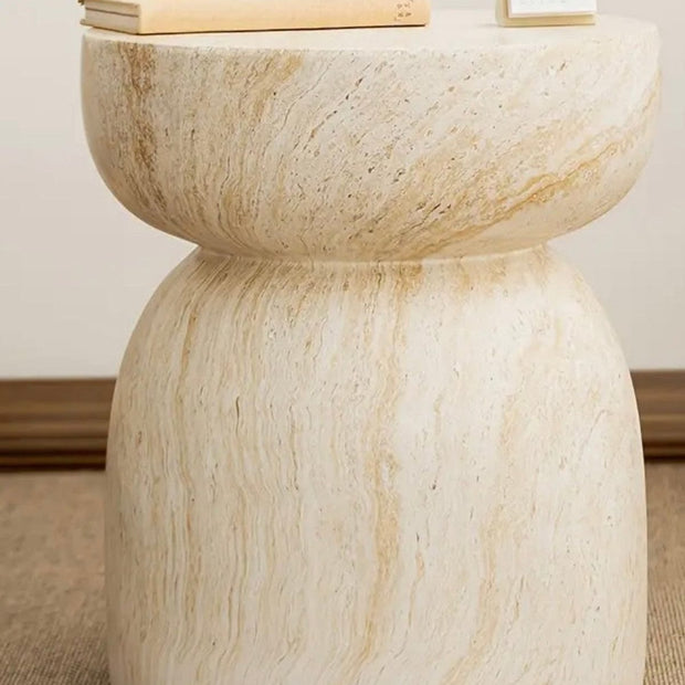 Neutral faux marble side table by Starlight Express, modern furniture piece with sleek design and sturdy construction.
