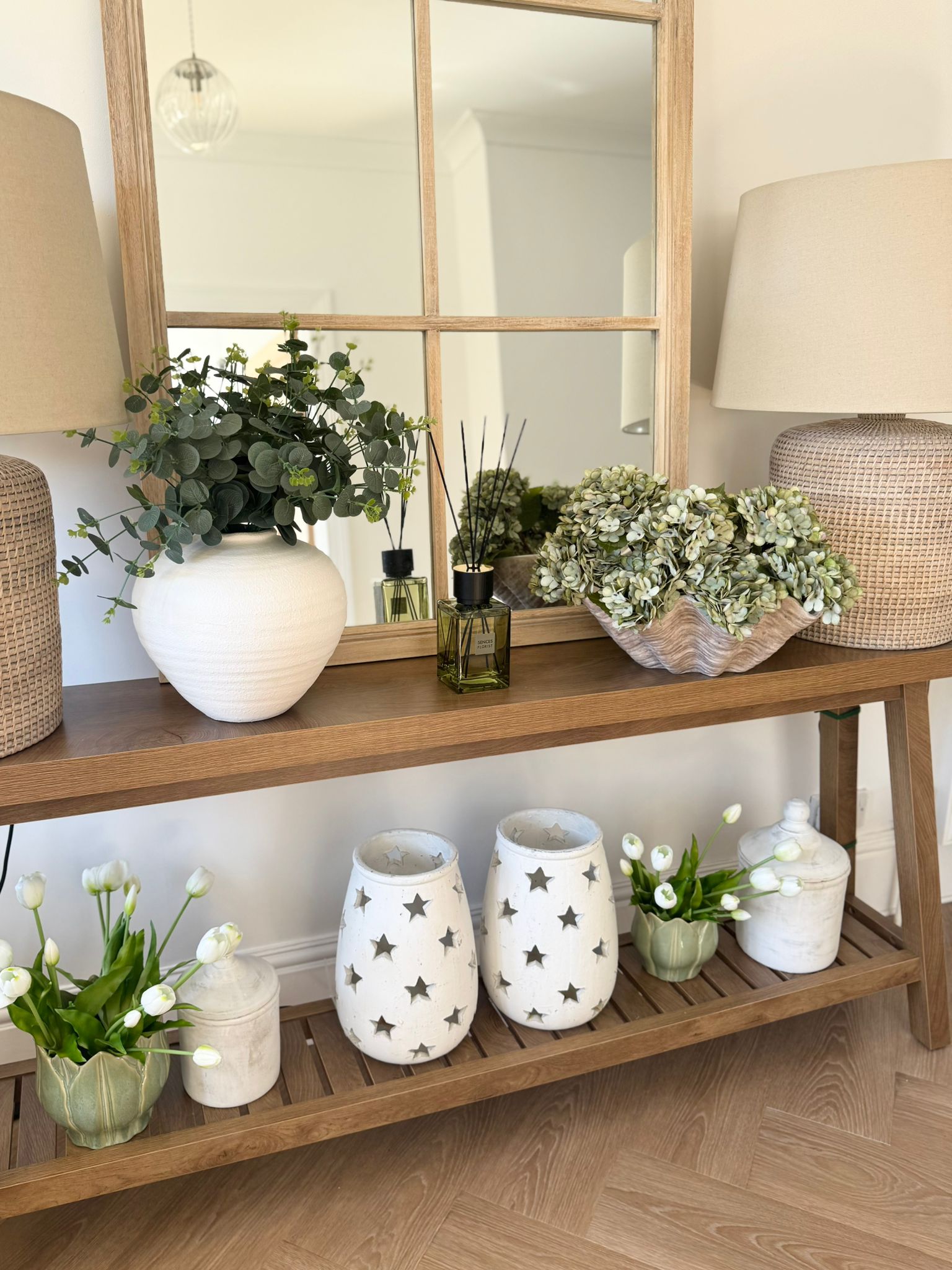 Rustic Natural Extra Large Wood Effect Console Table by Starlight Express, showcasing a sturdy wood-look surface and spacious design.
