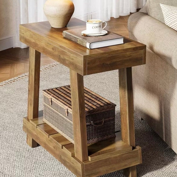 Rustic Natural Gallery wood effect side table by Starlight Express, featuring a natural, textured wood finish in a stylish furniture design.