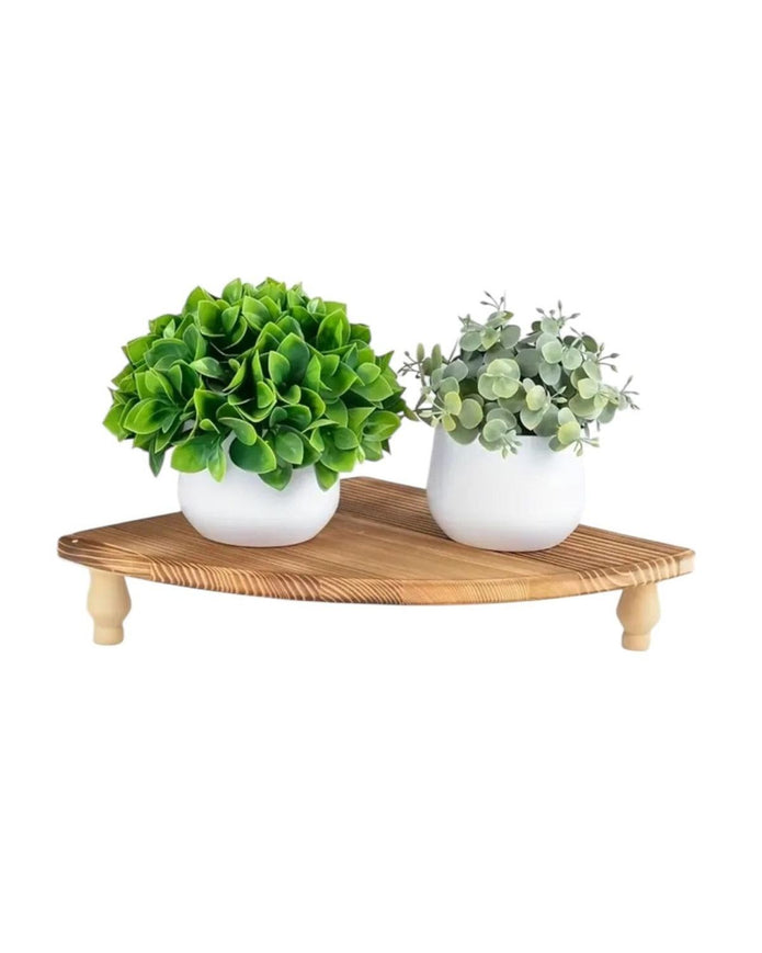 Natural wooden rustic corner bench from Starlight Express, perfect for home decor and display in living spaces.