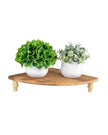 Natural wooden rustic corner bench from Starlight Express, perfect for home decor and display in living spaces.