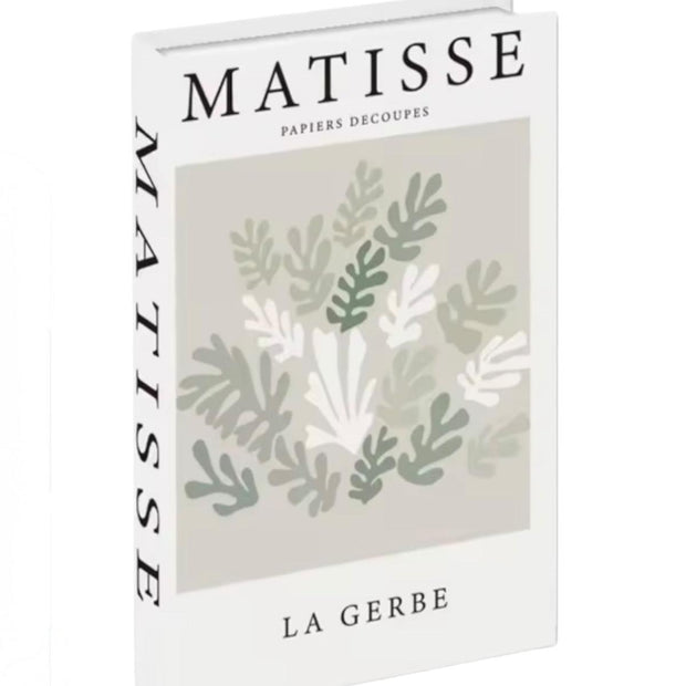 White and green Matisse storage book box by Starlight Express, decorative home decor for organizing books and accessories.