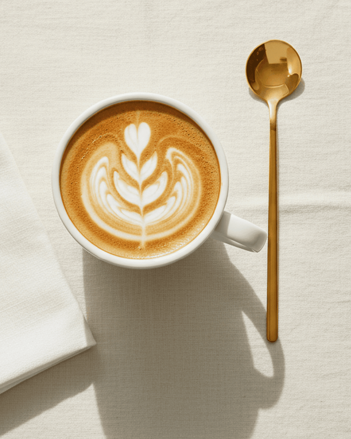 Gold round long latte spoon from Starlight Express for kitchen and dining, featuring a sleek, polished design.