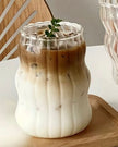 Ribbed Bubble Iced Coffee Glass by Starlight Express, clear glass with textured ribbed design for kitchen and dining use