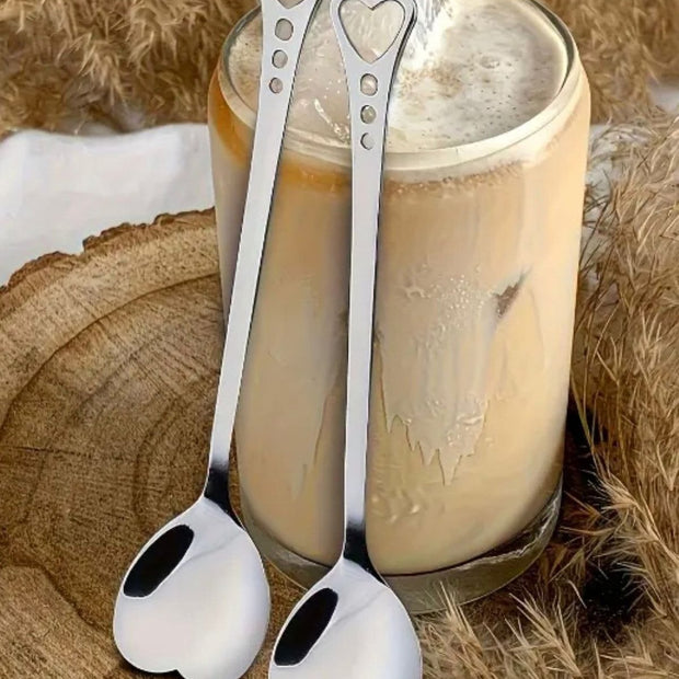 Silver Heart Handle Spoon from Starlight Express, a stylish kitchen and dining utensil with a heart-shaped handle design.