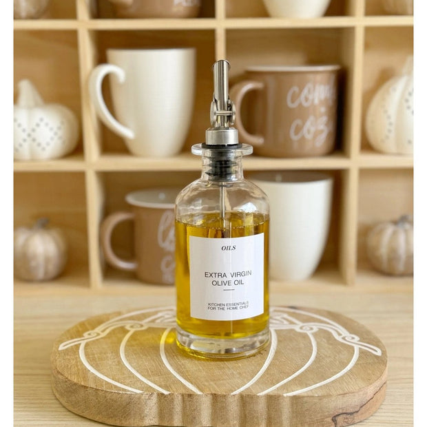 Silver Starlight Express coffee syrup and oil pourer dispenser bottle for kitchen and dining use.