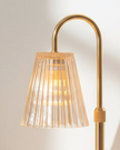 Starlight Express LED white candle warmer lamp with glass ribbed shade, decorative lighting for cozy ambiance.