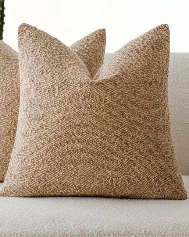 Beige Boucle Cushion Cover by Starlight Express, soft textured fabric, cozy decorative cushion for living room or bedroom.