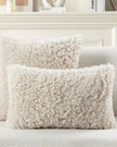 Beige rectangle boucle cushion cover from Starlight Express, soft furnishings with textured boucle fabric for cozy decor.