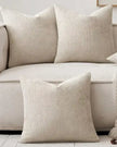 Cream chenille cushion cover from Starlight Express, soft furnishings with a plush textured fabric and elegant design.