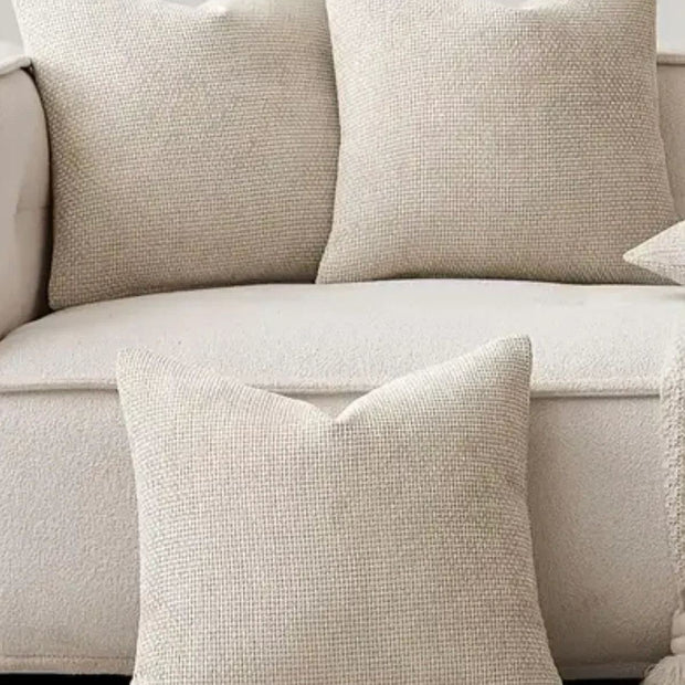 Cream chenille cushion cover from Starlight Express, soft furnishings with a plush textured fabric and elegant design.