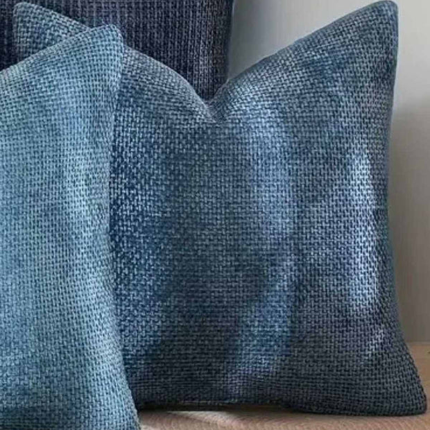 Denim blue woven design cushion cover by Starlight Express, soft furnishings with textured fabric and stylish pattern.