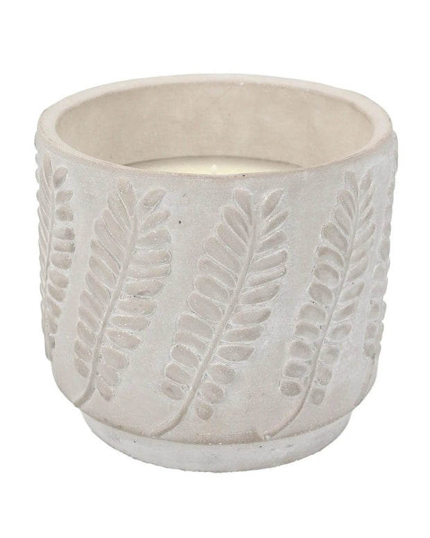 Stone Citronella Candle Leaf Pattern - CandlesCandles - Lulu Loves Home