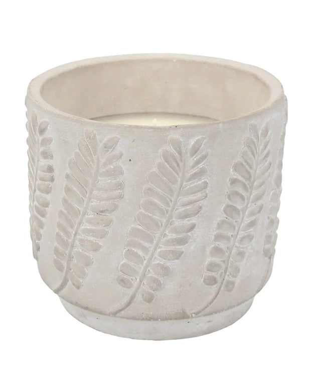 Stone Citronella Candle Leaf Pattern - CandlesCandles - Lulu Loves Home