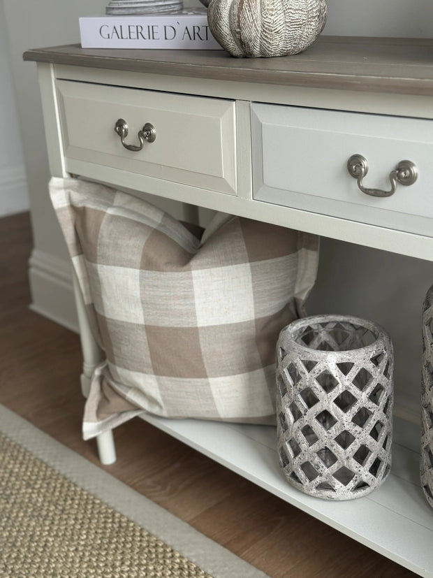 Stone Lattice Hurricane Lantern - Home DecorHome Decor - Lulu Loves Home