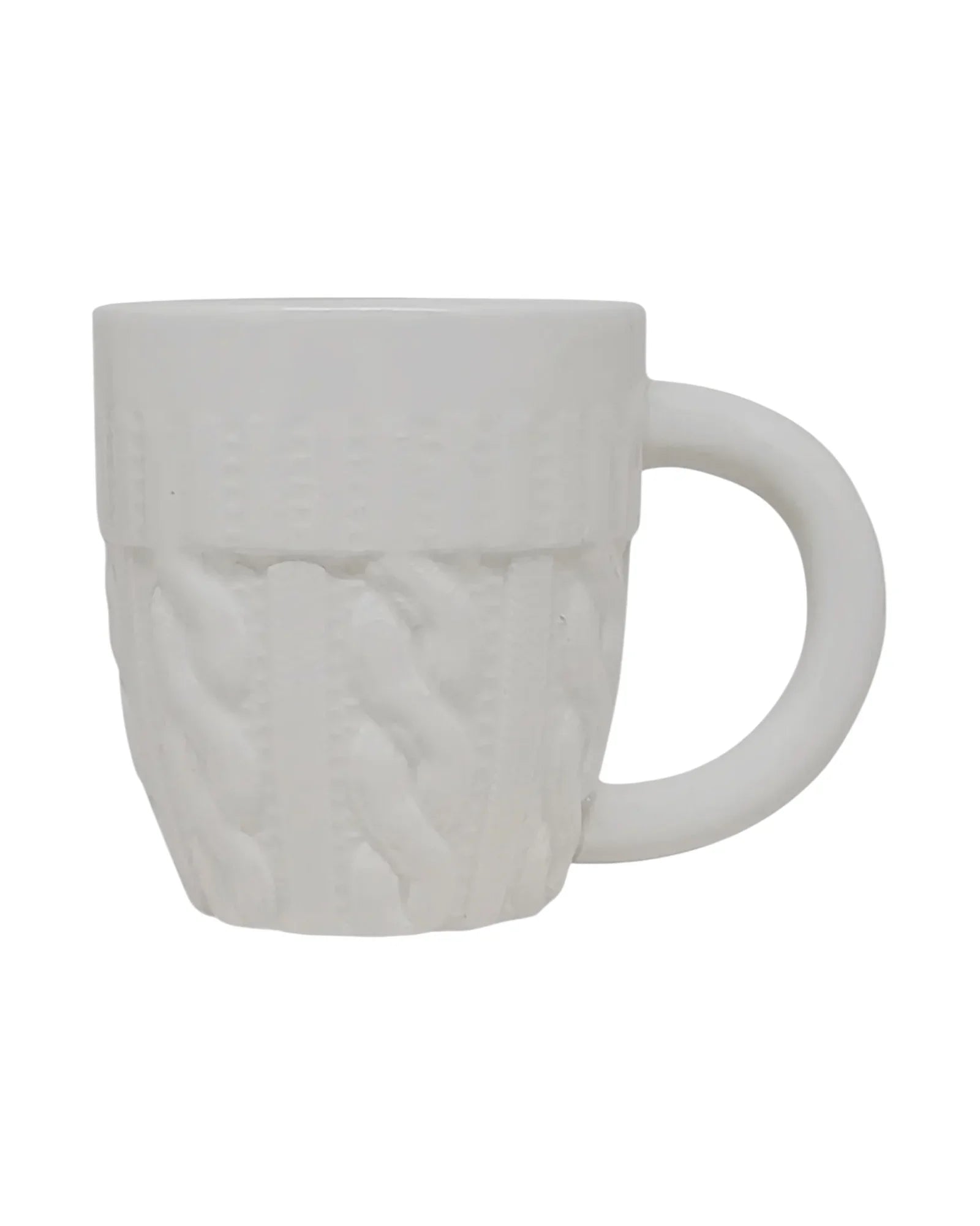 Sweet Water Decor - Cream Glazed Ceramic Mug - Cable Knit Pattern PRE ORDER THREE WEEK DELIVERY - Kitchen & DiningKitchen & Dining - Lulu Loves Home