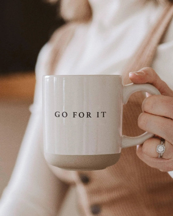 Sweet Water Decor - Cream Glazed Ceramic Mug - Go For It - Kitchen & DiningKitchen & Dining - Lulu Loves Home