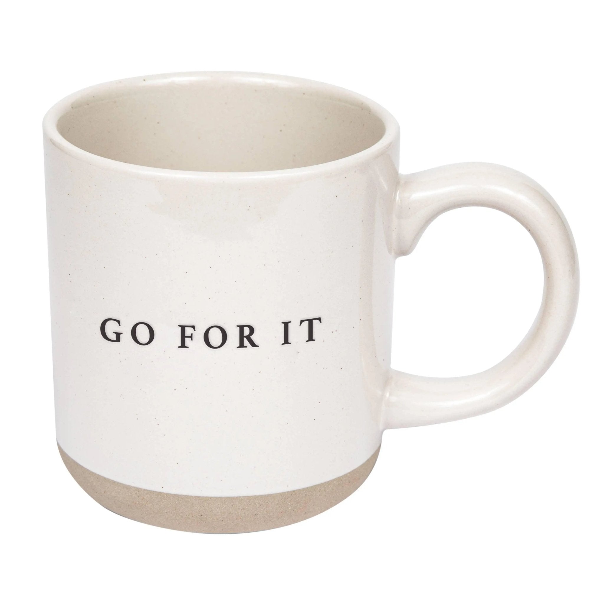 Sweet Water Decor - Cream Glazed Ceramic Mug - Go For It - Kitchen & DiningKitchen & Dining - Lulu Loves Home