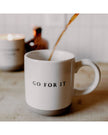 Cream glazed ceramic mug by Sweet Water Decor, 14oz, featuring motivational 