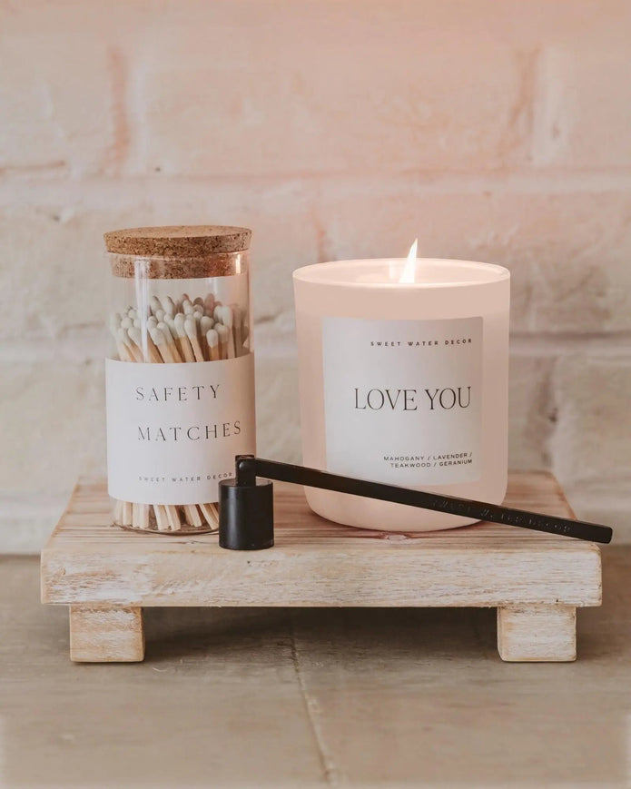 Sweet Water Decor - Natural Matte Large Glass Candle Jar - Love You PRE ORDER THREE WEEK DELIVERY - CandlesCandles - Lulu Loves Home