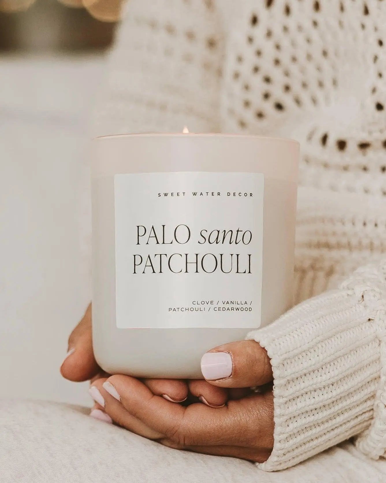 Sweet Water Decor - Natural Matte Large Glass Candle Jar - Palo Santo Patchouli PRE ORDER THREE WEEK DELIVERY - CandlesCandles - Lulu Loves Home