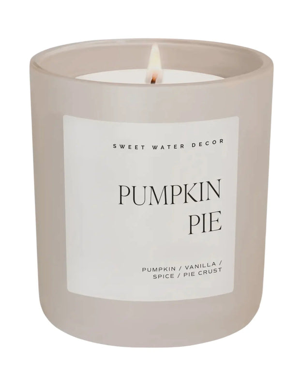 Sweet Water Decor - Natural Matte Large Glass Candle Jar - Pumpkin Pie PRE ORDER THREE WEEK DELIVERY - CandlesCandles - Lulu Loves Home
