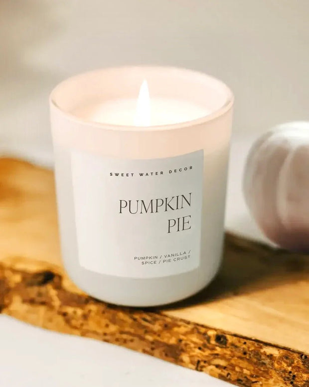 Sweet Water Decor - Natural Matte Large Glass Candle Jar - Pumpkin Pie PRE ORDER THREE WEEK DELIVERY - CandlesCandles - Lulu Loves Home