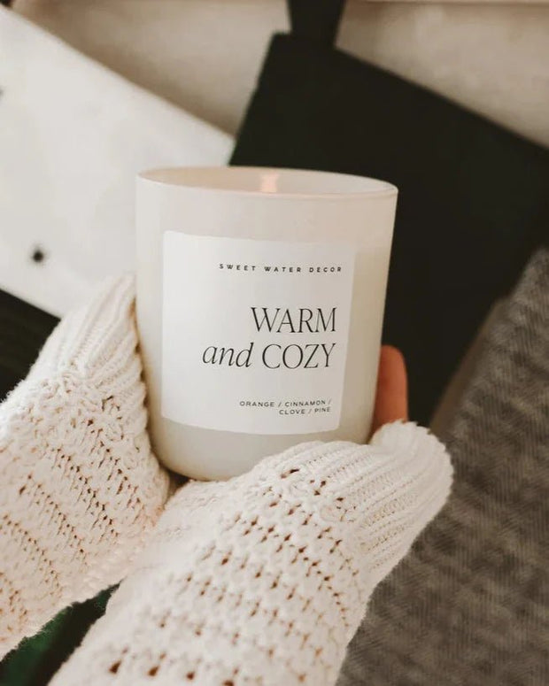 Sweet Water Decor - Natural Matte Large Glass Candle Jar - Warm and Cozy - CandlesCandles - Lulu Loves Home