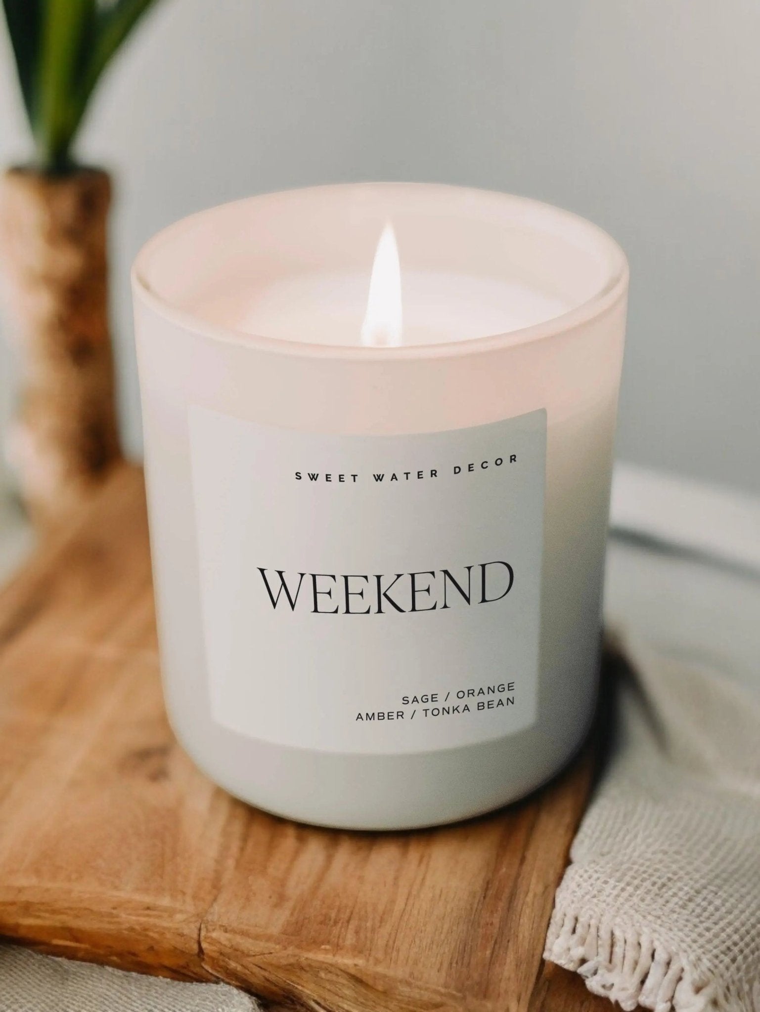 Sweet Water Decor - Natural Matte Large Glass Candle Jar - Weekend - CandlesCandles - Lulu Loves Home
