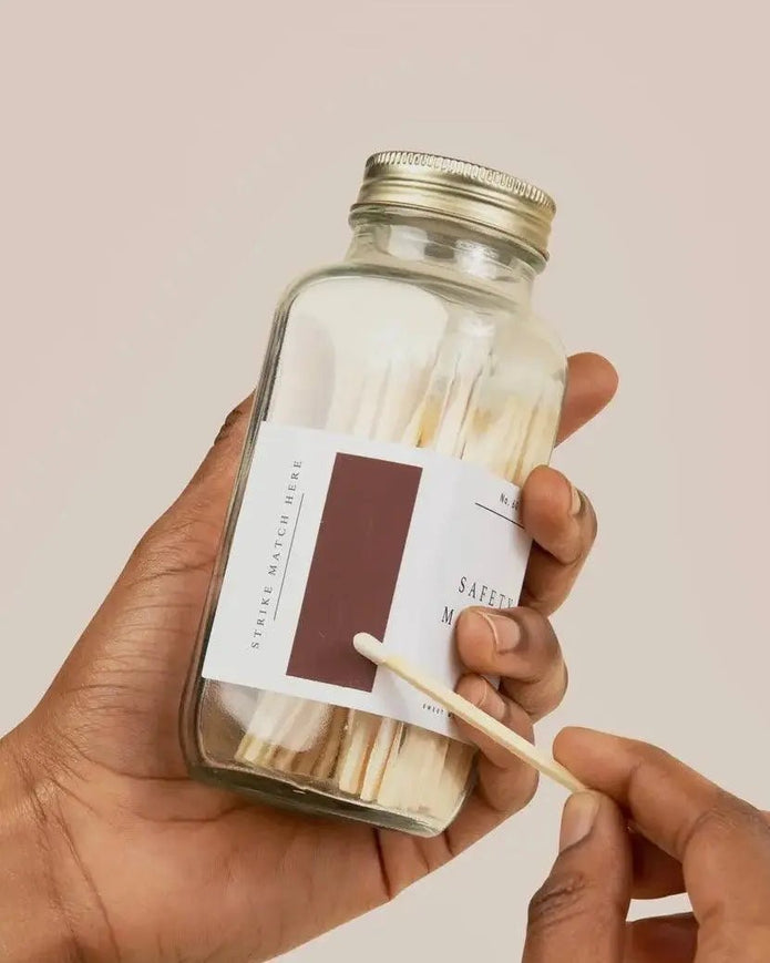 Sweet Water Decor - Small Glass Jar With White Candle Matches - Home DecorHome Decor - Lulu Loves Home