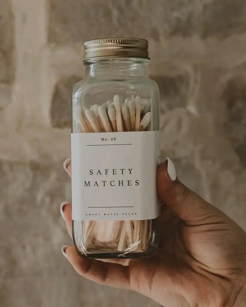 Sweet Water Decor - Small Glass Jar With White Candle Matches - Home DecorHome Decor - Lulu Loves Home