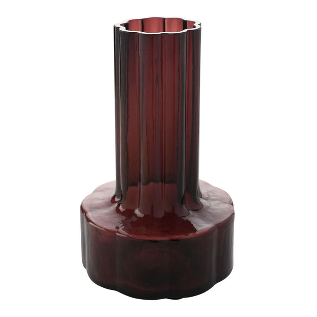 Tall Slim Burgundy Glass Vase - Home DecorHome Decor - Lulu Loves Home