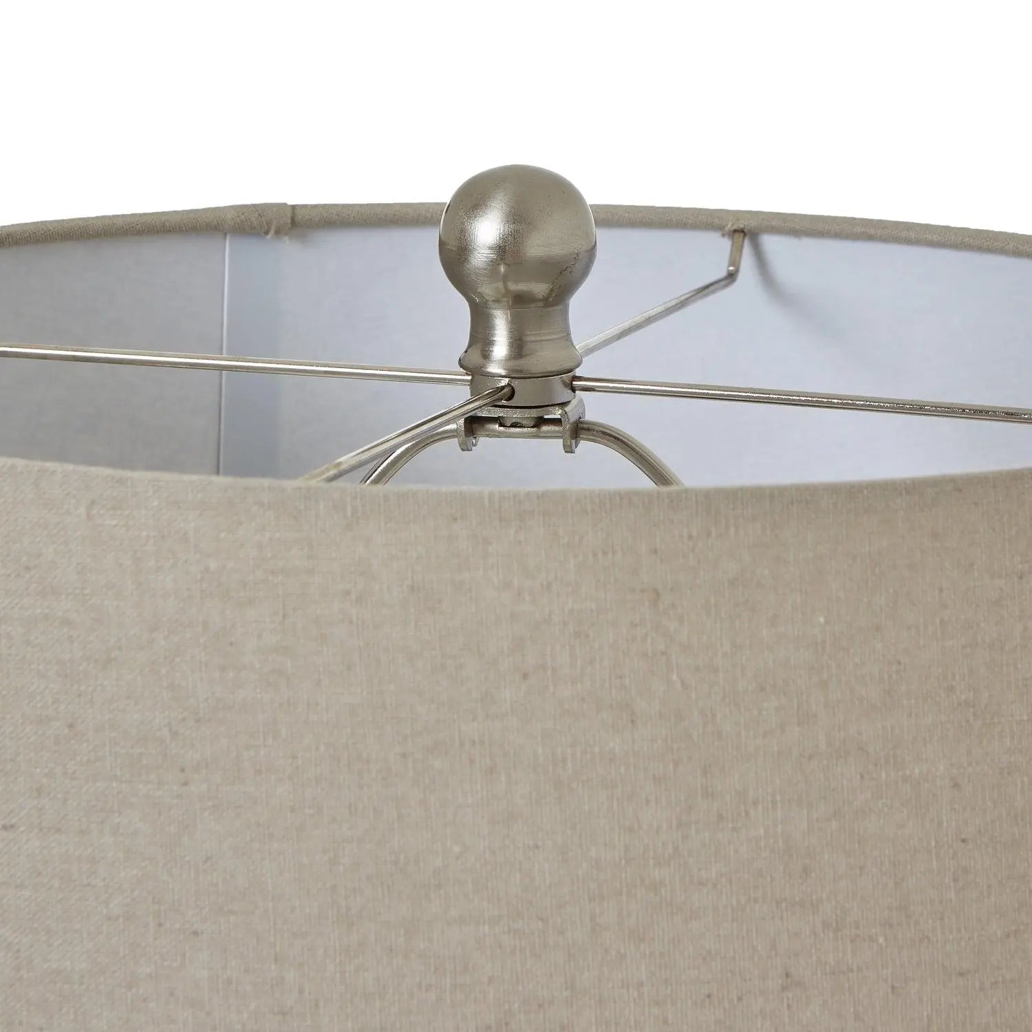 Tall White Beaded Ceramic Lamp With Linen Shade - LightingLighting - Lulu Loves Home