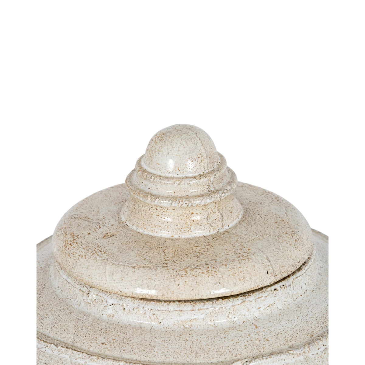 Tarn Neutral Glazed Lidded Pot vase by Hill Interiors, showcasing a smooth glazed surface and elegant lid design.